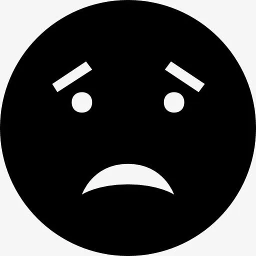 担心黑色的表情符号图标免抠