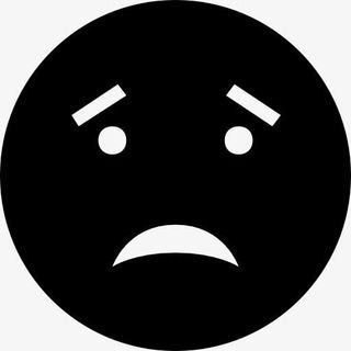 担心黑色的表情符号图标免抠