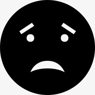 担心黑色的表情符号图标免抠