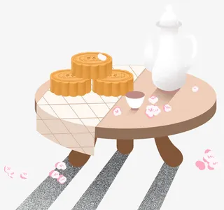 中秋季装饰圆桌免抠