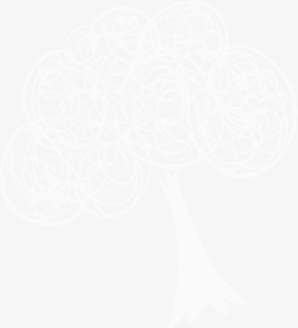 手绘线条大树免抠