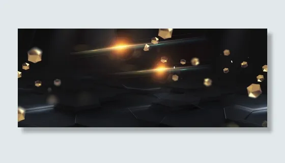 科技大气质感灯光黑色banner高清