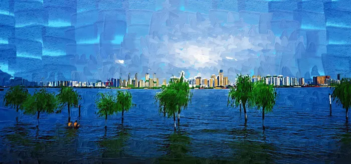 手绘城市高清
