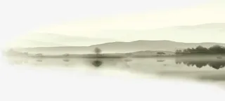 中国风清静山水海报免抠