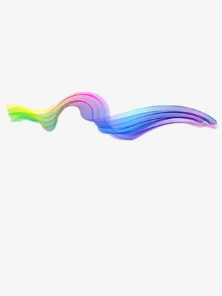 渐变彩色薄纱免抠