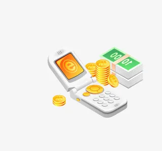 卡通金融手机免抠