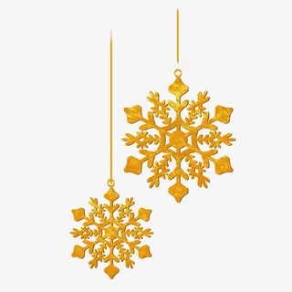 金色雪花装饰1免抠