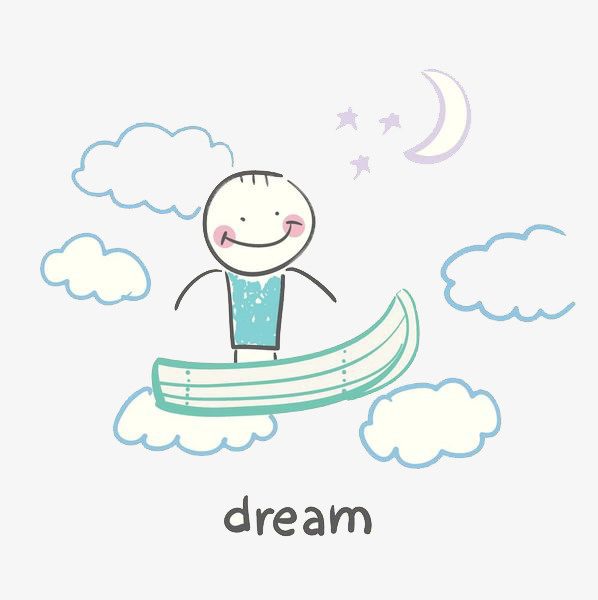 手绘船上的微笑小男孩免抠
