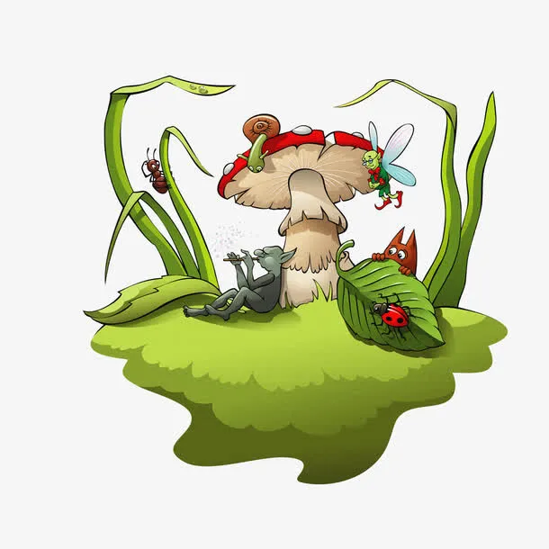 手绘草地免抠