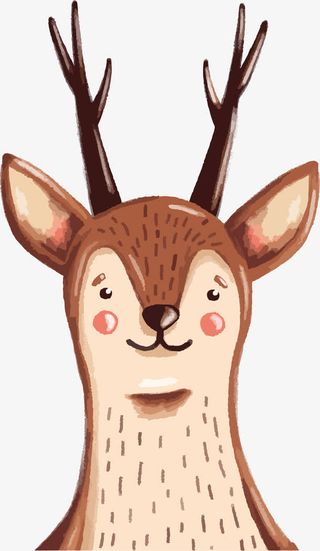 手绘小鹿矢量图免抠