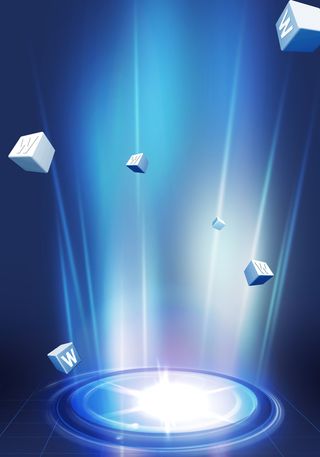 蓝色光效方块商务背景高清