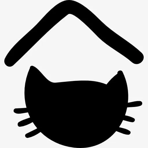 宠物酒店标志猫头轮廓图标免抠