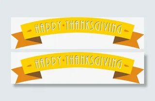黄色感恩节横幅免抠