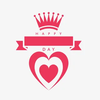 七夕情人节创意爱心皇冠免抠