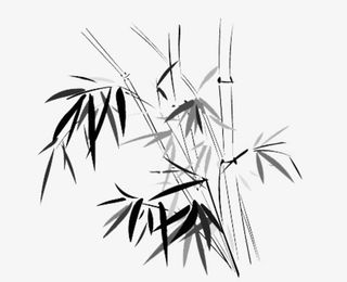 中国风水墨竹子水墨画免抠