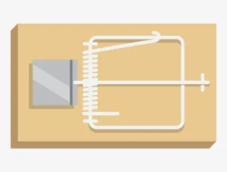 原木木质老鼠夹图案免抠