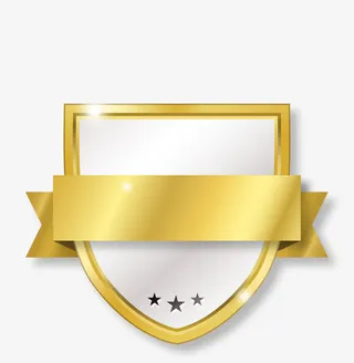 金色闪耀盾牌免抠