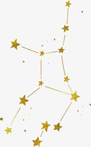 烫金星座星星元素图免抠