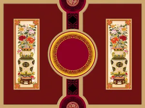 中式复古传统春节礼盒海报背景素材高清
