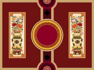 中式复古传统春节礼盒海报背景素材高清