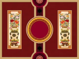 中式复古传统春节礼盒海报背景素材高清