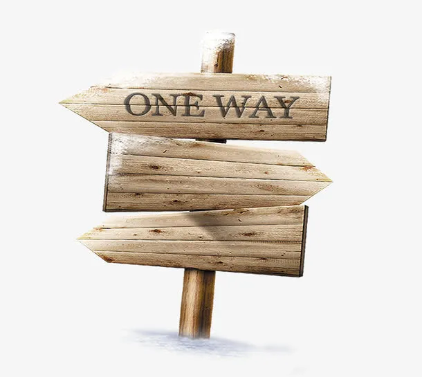 雪地里的木头标识免抠