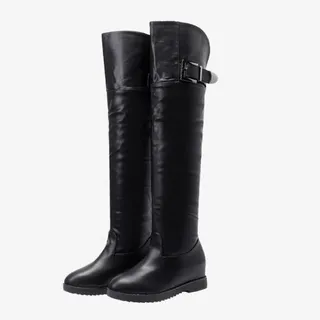 黑色高筒靴免抠