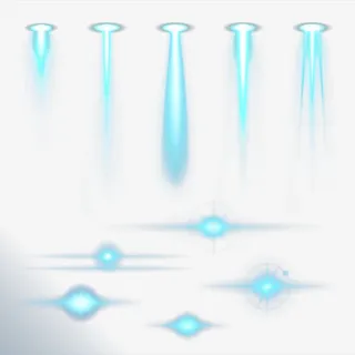 多款蓝色射灯光源矢量免抠