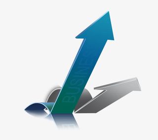 向上飙升的箭头免抠标签元素