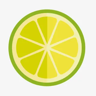 绿色圆弧柠檬食物元素免抠