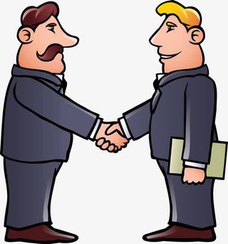 握手的2名男子免抠
