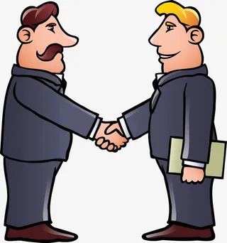 握手的2名男子免抠