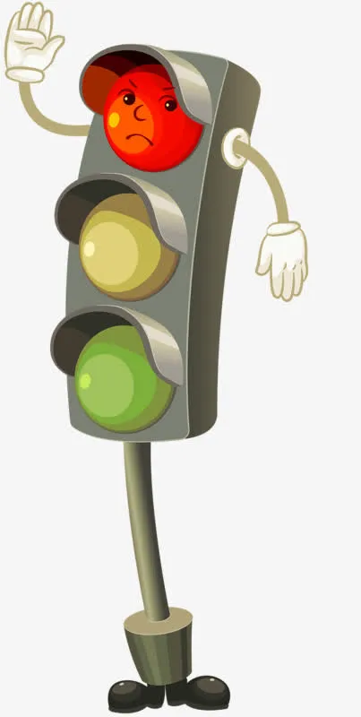 卡通红绿灯免抠