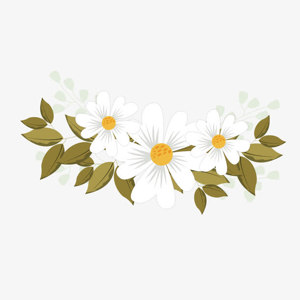 手绘白色小花免抠