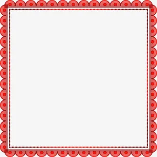 红色中国风花边框架免抠