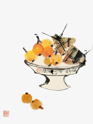 民族风水墨画免抠