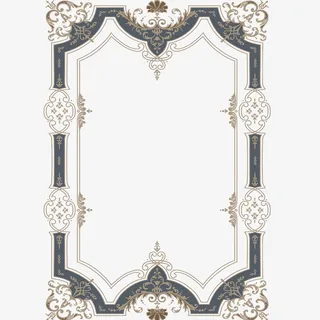 欧式复古花纹边框免抠