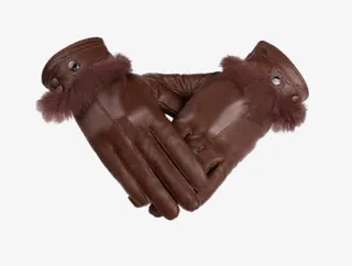 稻草人女士真皮手套免抠