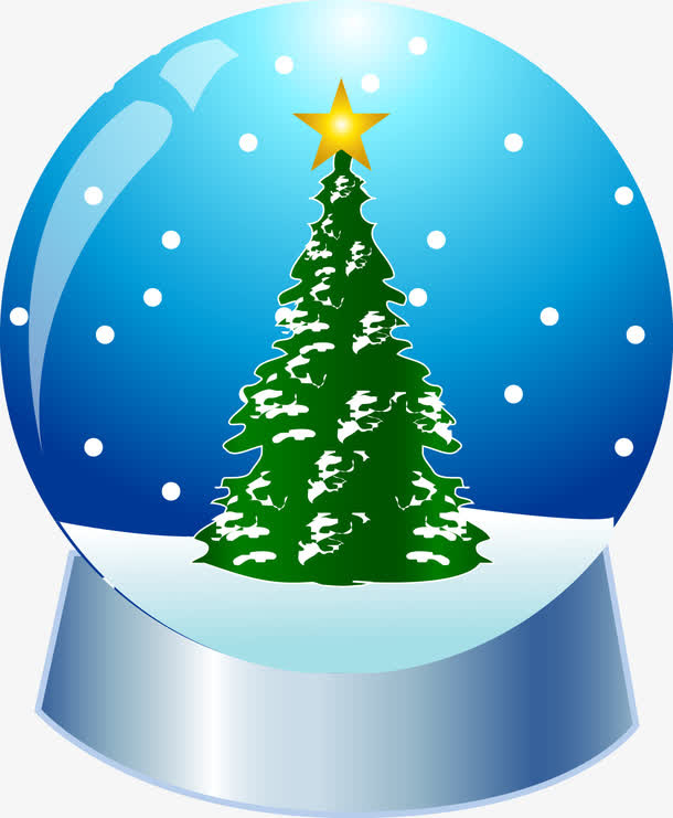 矢量圣诞水晶球元素免抠