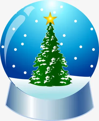 矢量圣诞水晶球元素免抠