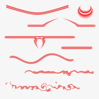 红色抽象霓虹光效免抠