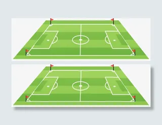 绿色扁平旗子球场免抠