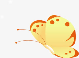 精美黄色卡通蝴蝶创意免抠