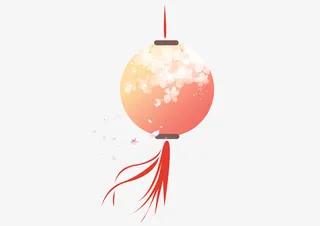 中国风水彩灯笼装饰免抠