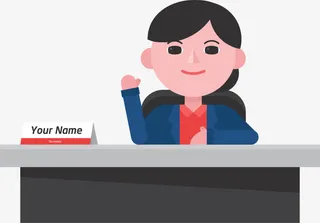 卡通工作位免抠