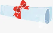 手绘开学季蓝色纸张免抠