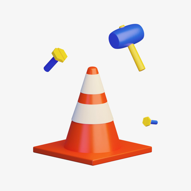 C4D立体3D模型卡通路障免抠