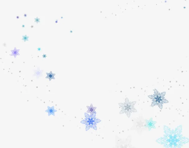 浪漫唯美多彩雪花免抠
