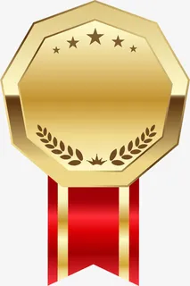 黄金金牌勋章免抠标签元素