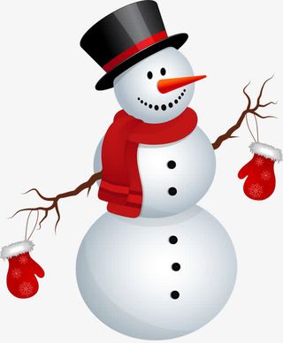 帽子雪人免抠
